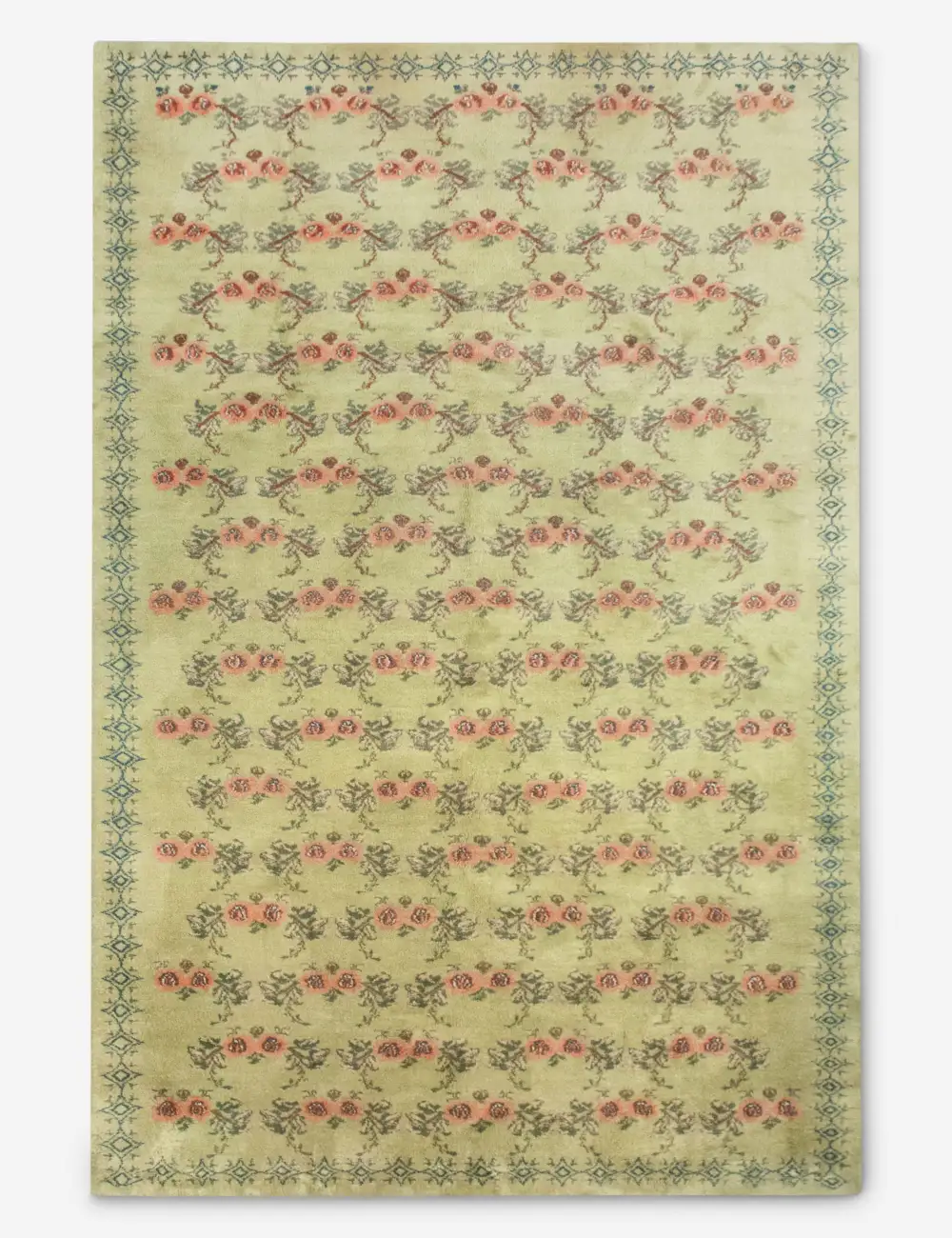 Vintage Inspired Striking Warm Turkish Inspired Hand Knotted Wool Area Rug