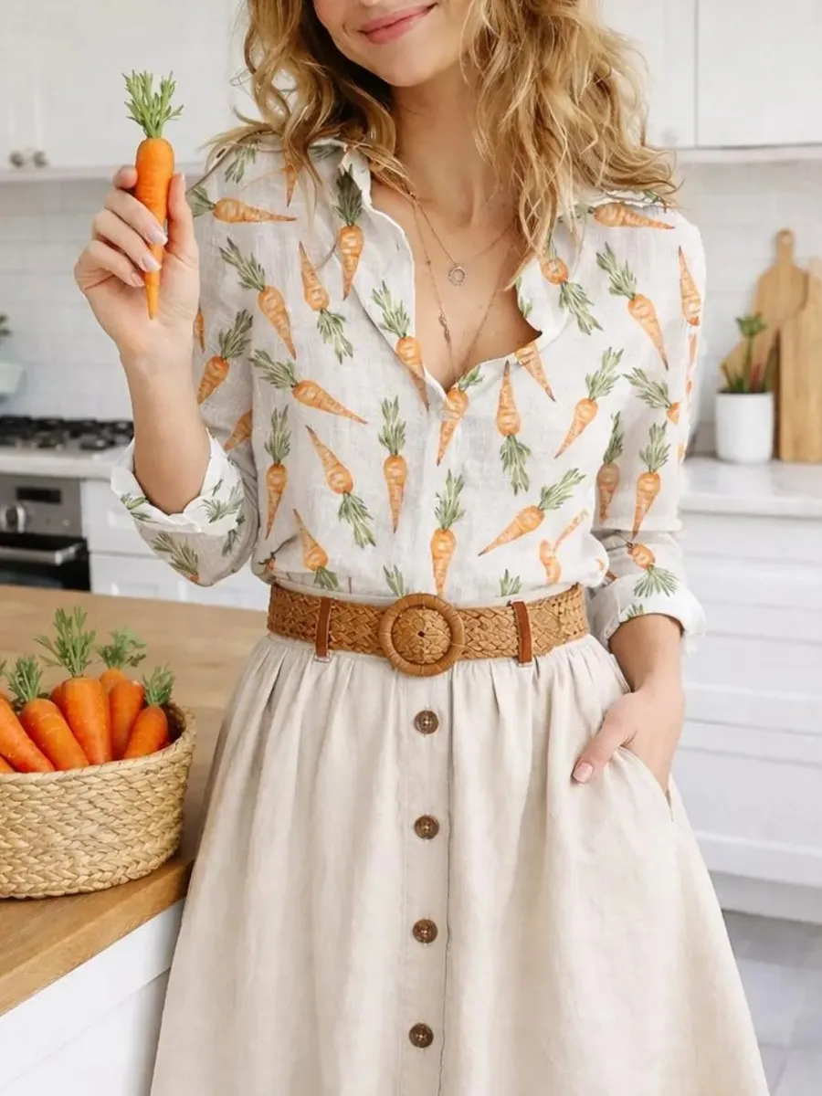 Carrot Print Shirt