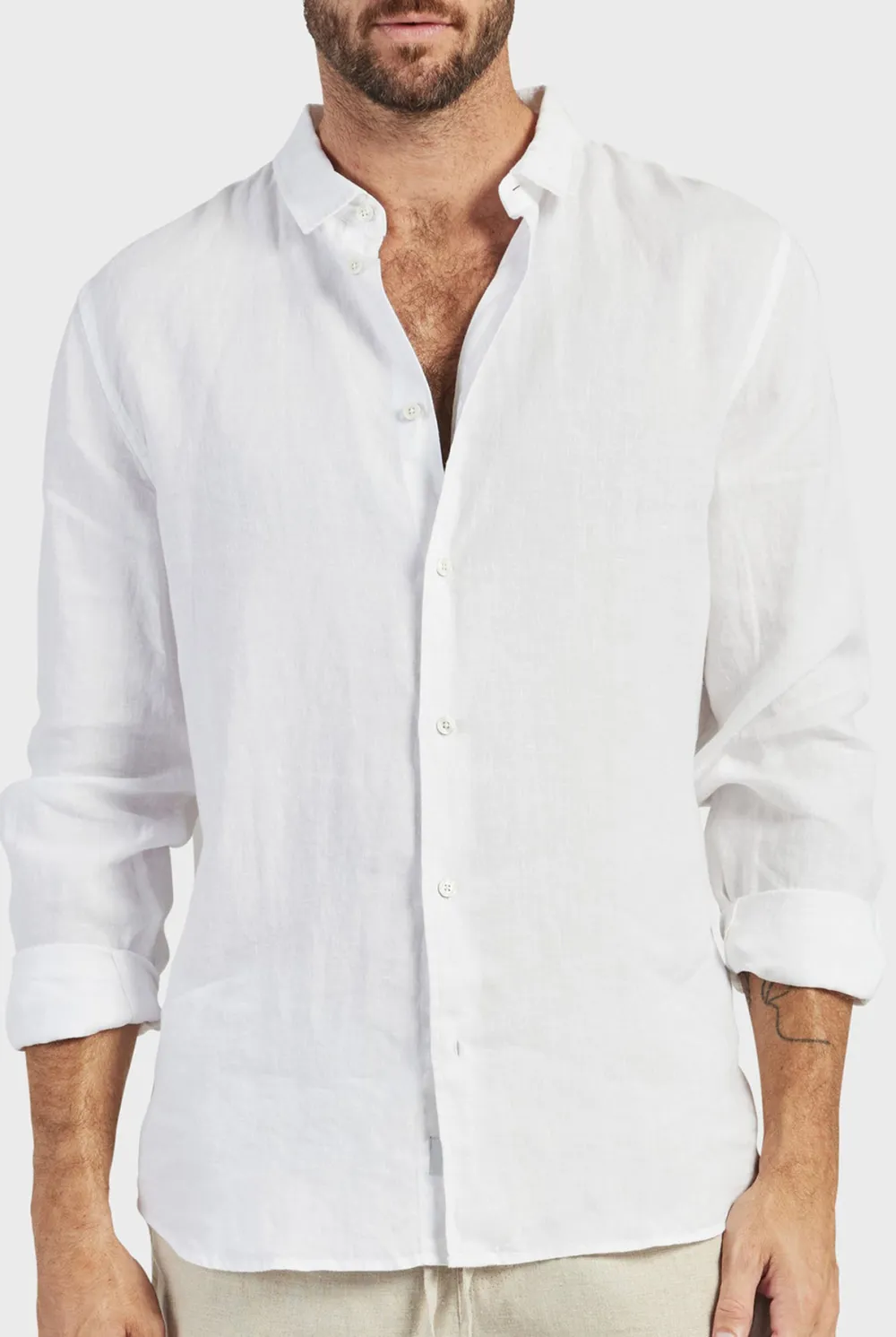 Mick Linen Shirt-Navy