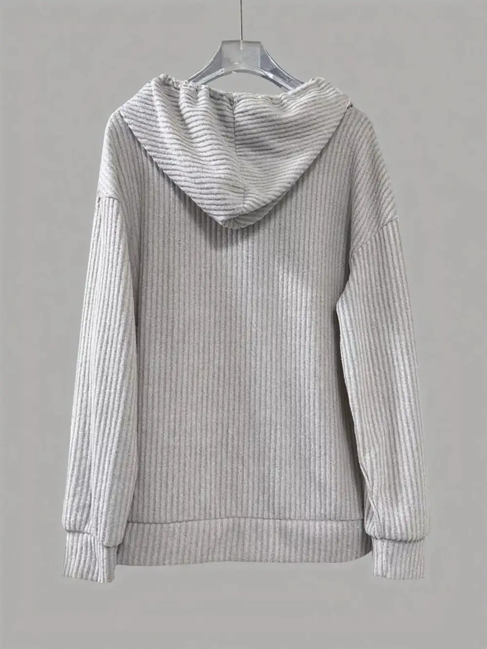 Drawstring Buttoned Pocketed Hoodie