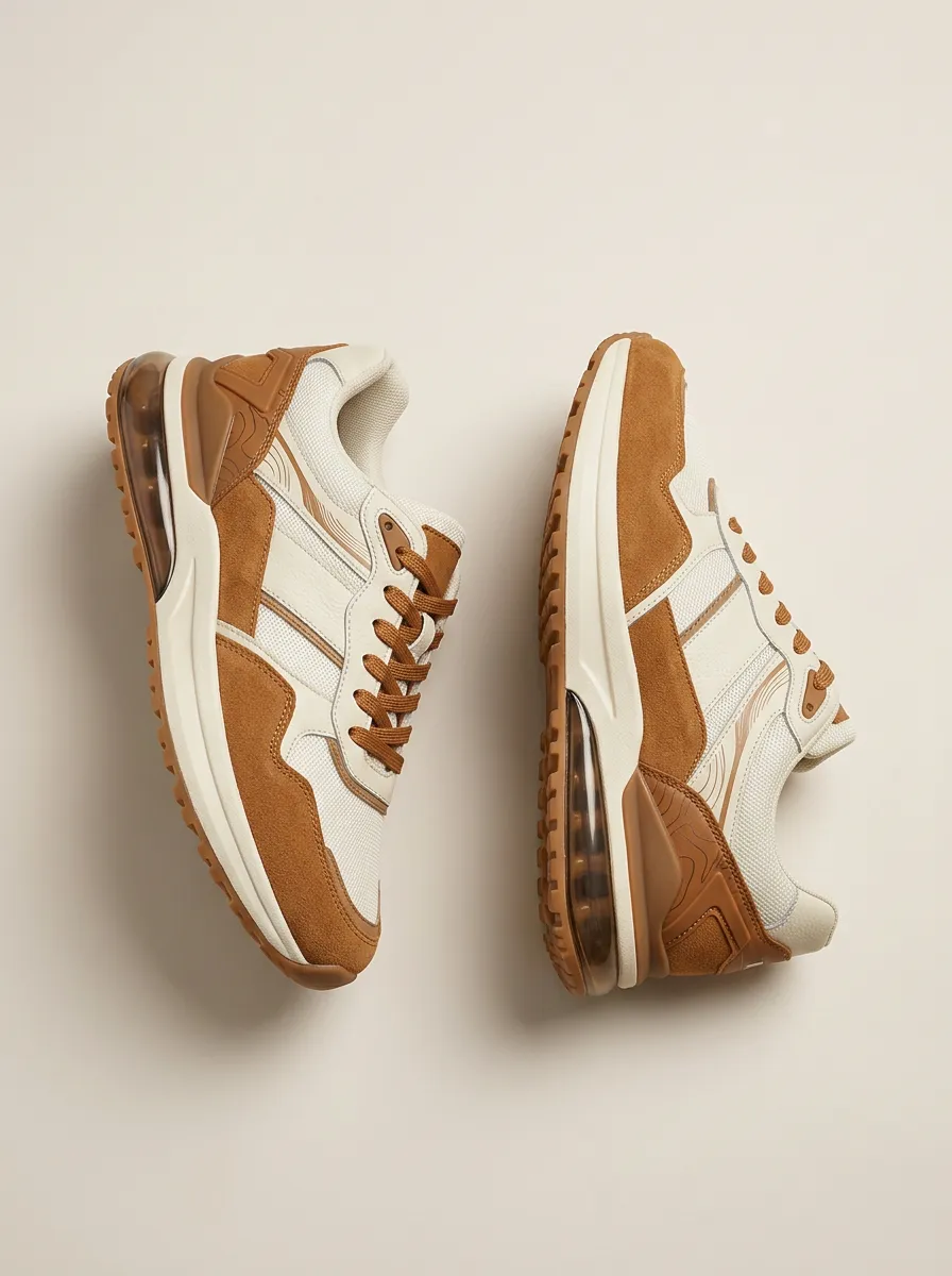 Unisex Casual Minimalist Suede Mesh Print Sneakers