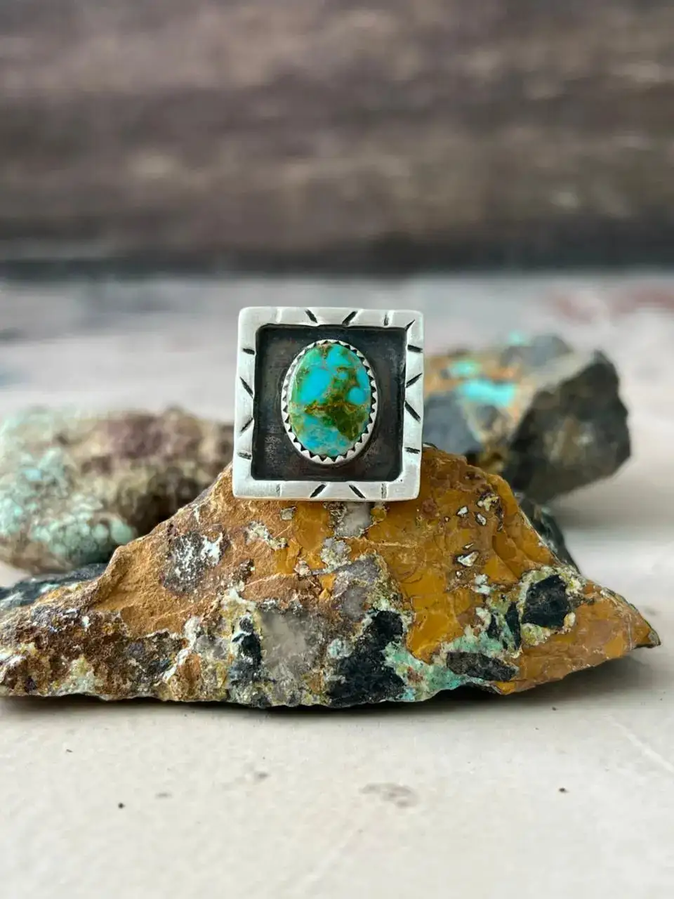 Adjustable Statement Turquoise Sterling Silver Everyday Ring