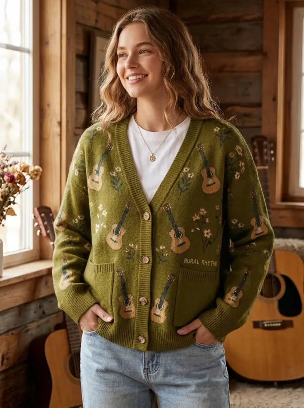 Country-Road Country Music Cardigan