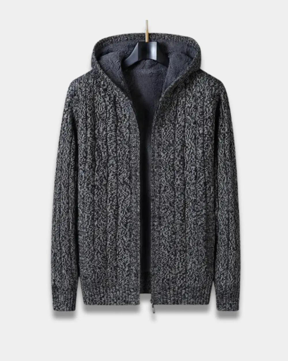 Fleece Lined Cable Knit Jacket