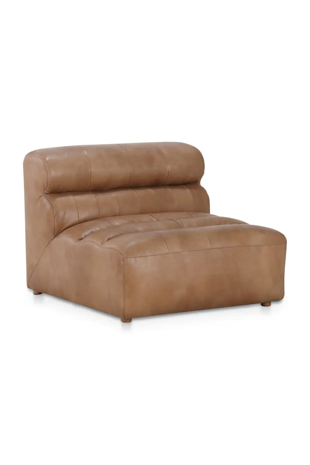 Ribbed Leather Slipper Chair