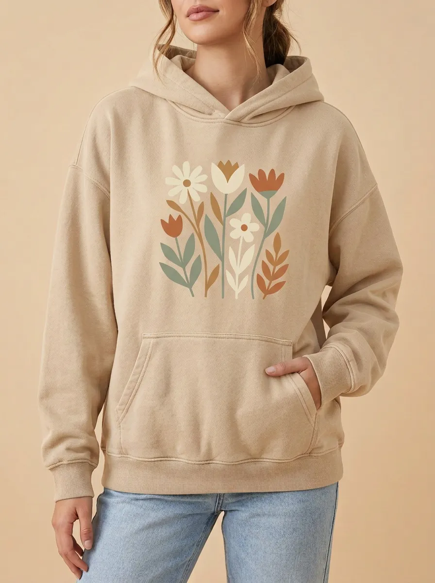 Boho Nature Floral Garden Hoodie