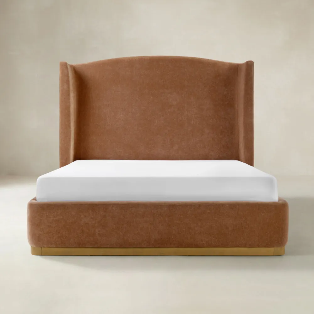 Modern Upholstered Wingback Bed