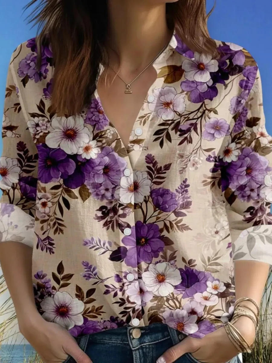 Romantic Floral Button Shirt