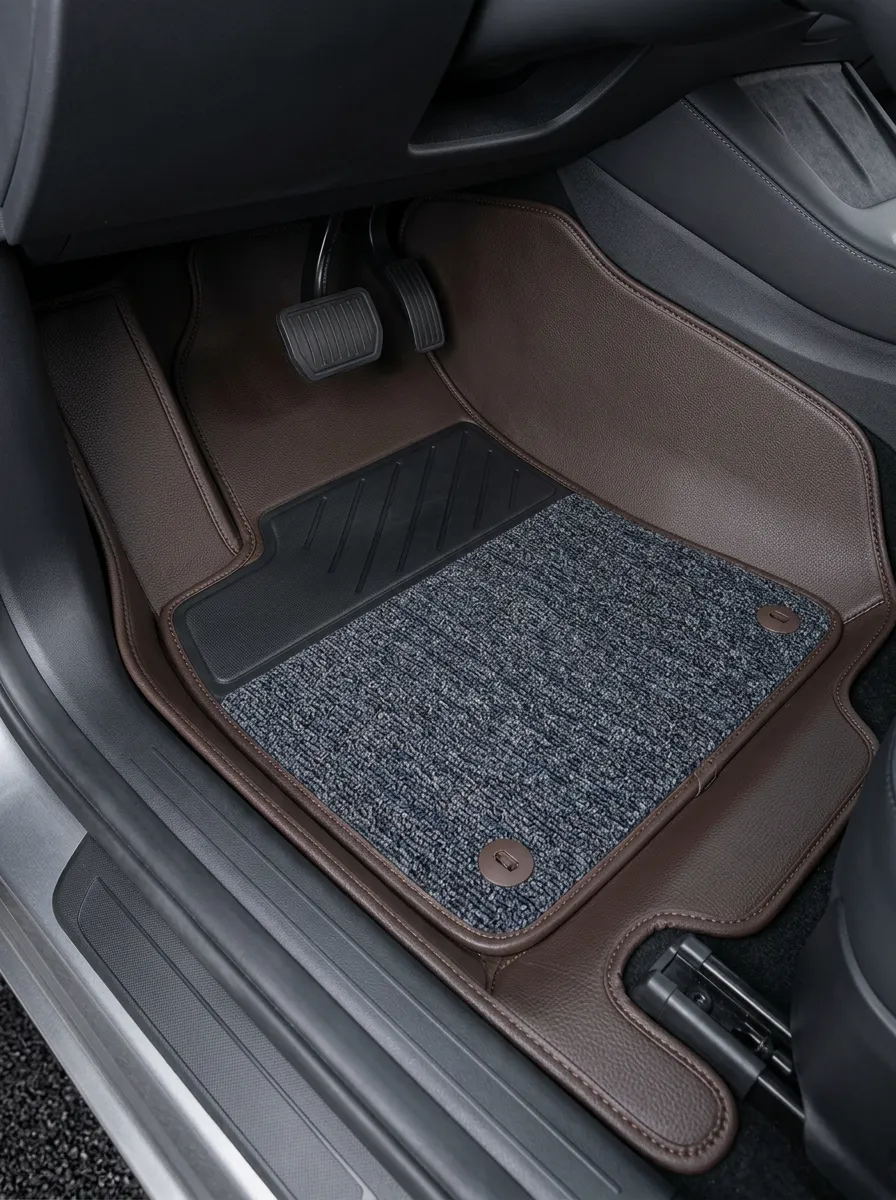 Refined Layered-Look Car Floor Mats