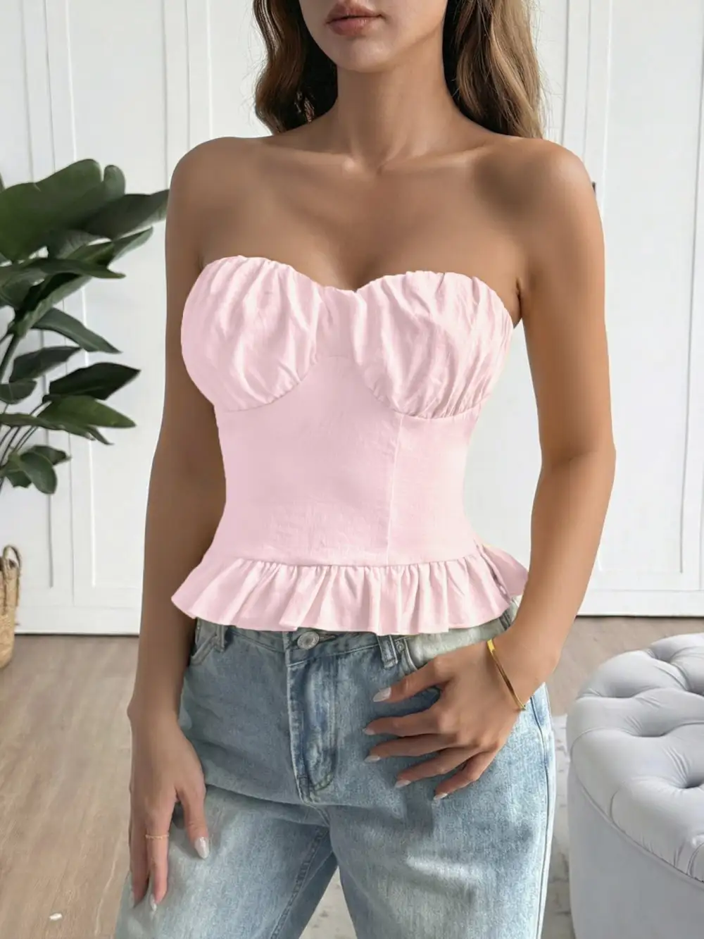 Ruffled Tube Top