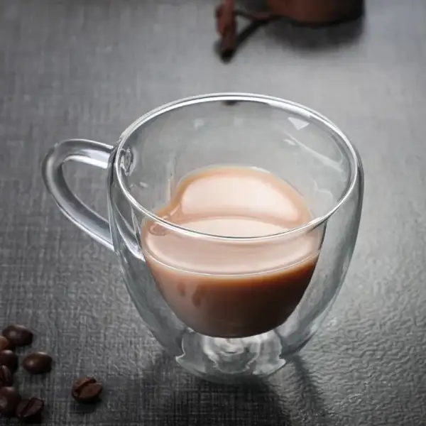 Heart Shape Glass Coffee Mug
