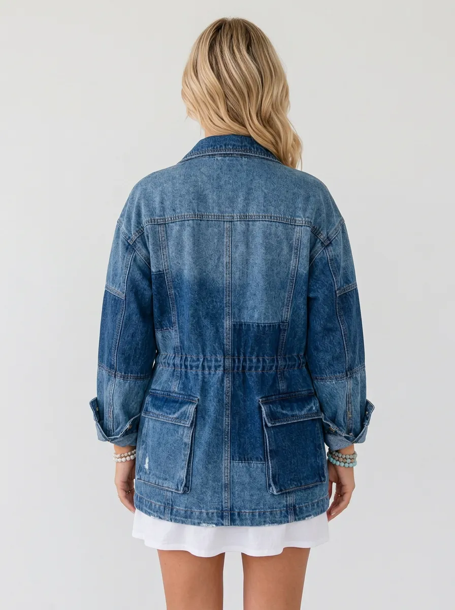 Women's Casual Vintage Patchwork Denim Jacket