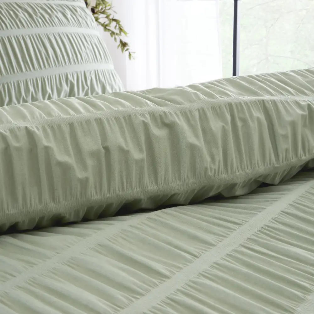 Modern Bedroom Stripe Seersucker Duvet Cover Set