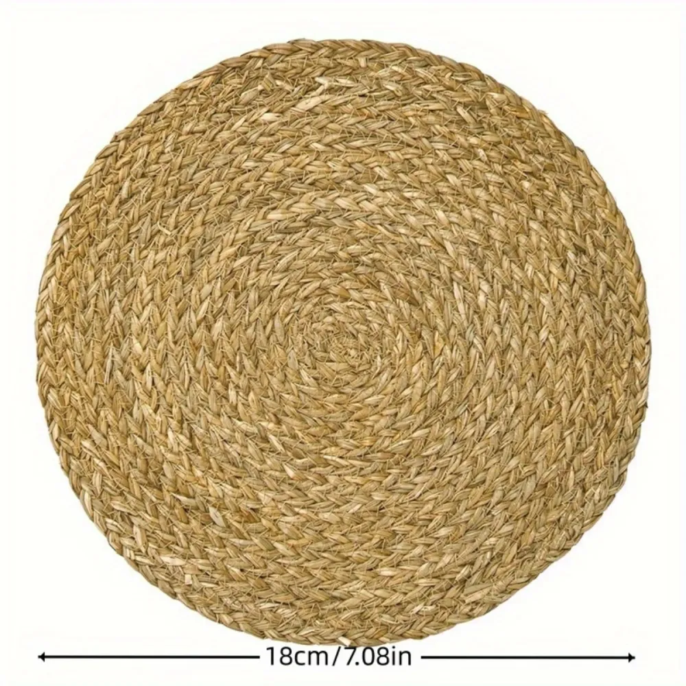 2 Pcs Natural Woven Round Placemats