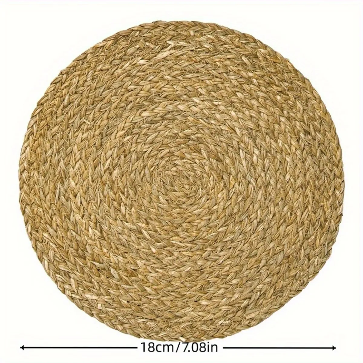 2 Pcs Natural Woven Round Placemats
