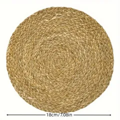 2 Pcs Natural Woven Round Placemats