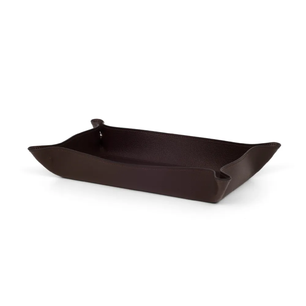 Raised Edges Leather Trinket Tray