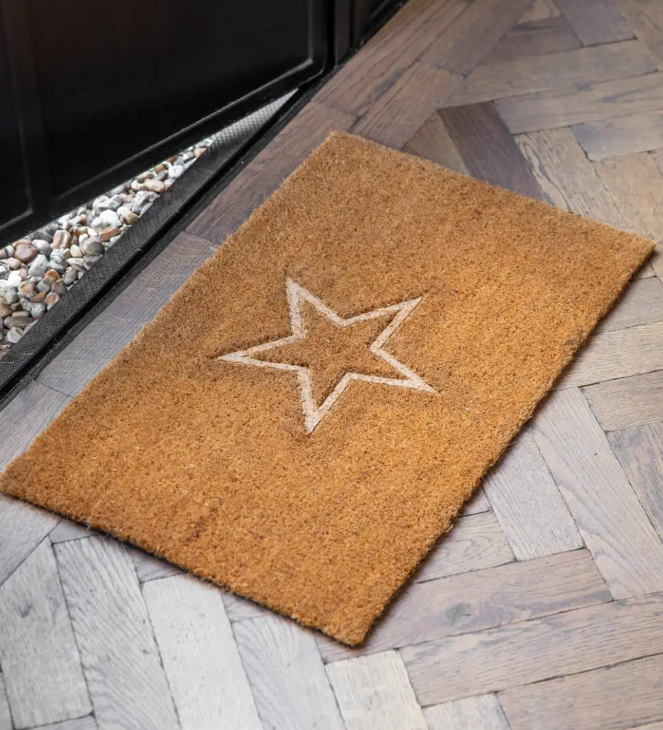 Embossed Star-Pattern Doormat