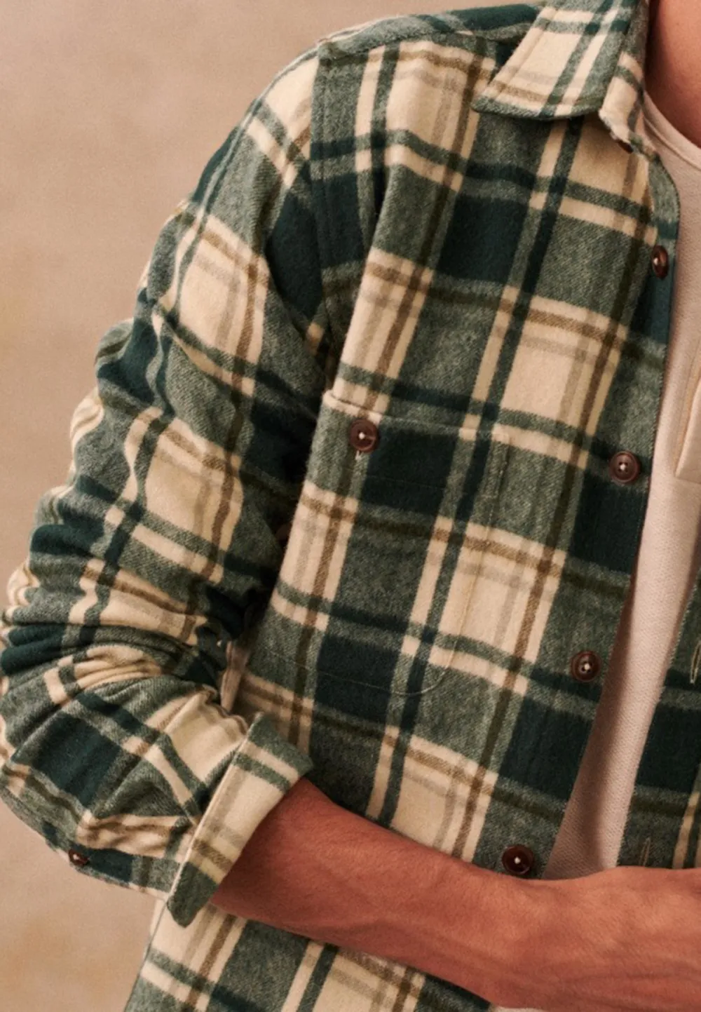 Olive Green Two Chest Pocket Long Sleeve Shirt