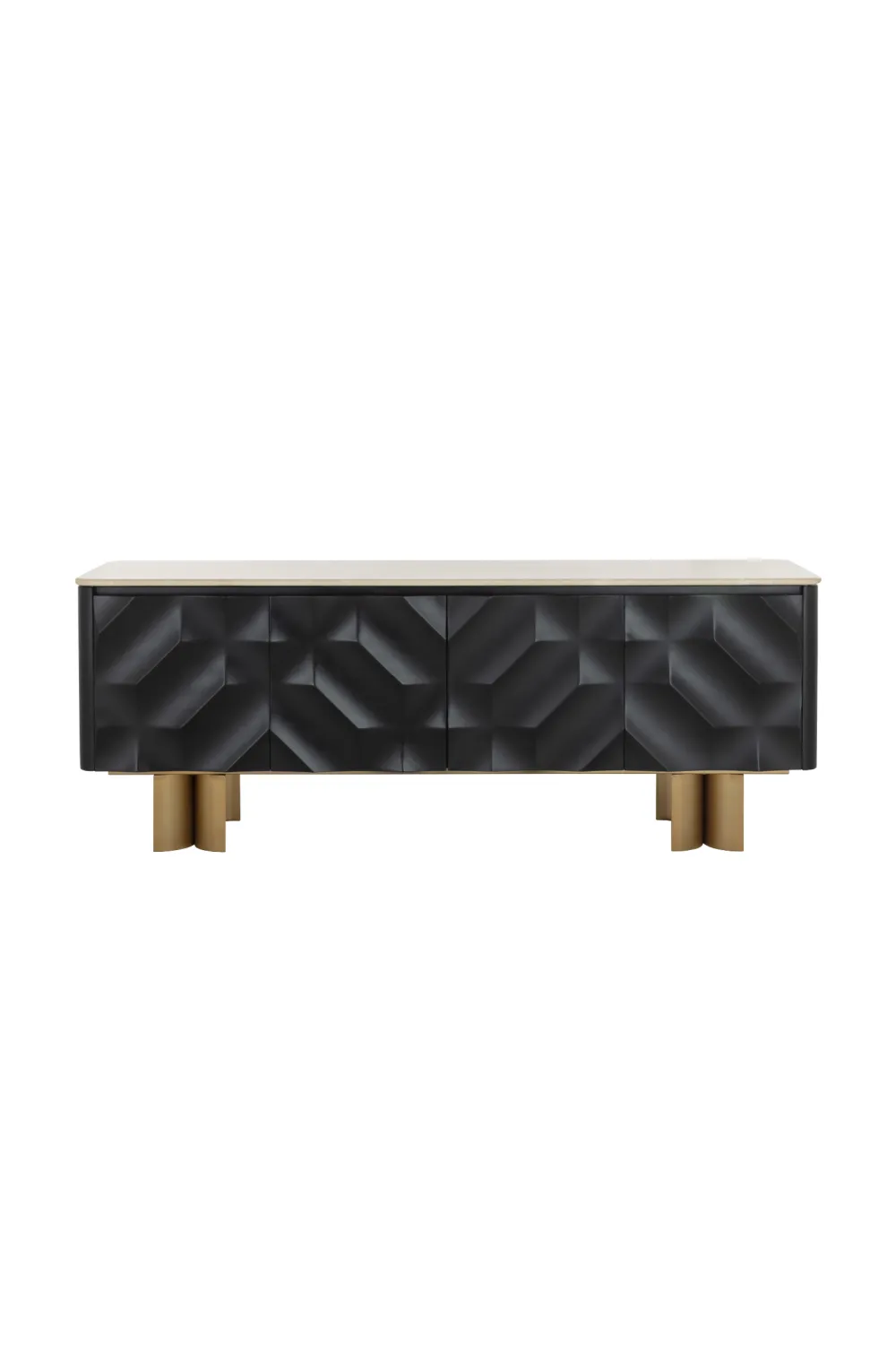Refined Faceted Four-Door Sideboard