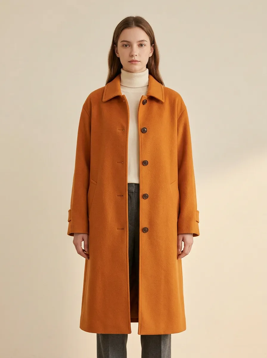 Rustic Wool-Blend Outerwear Coat