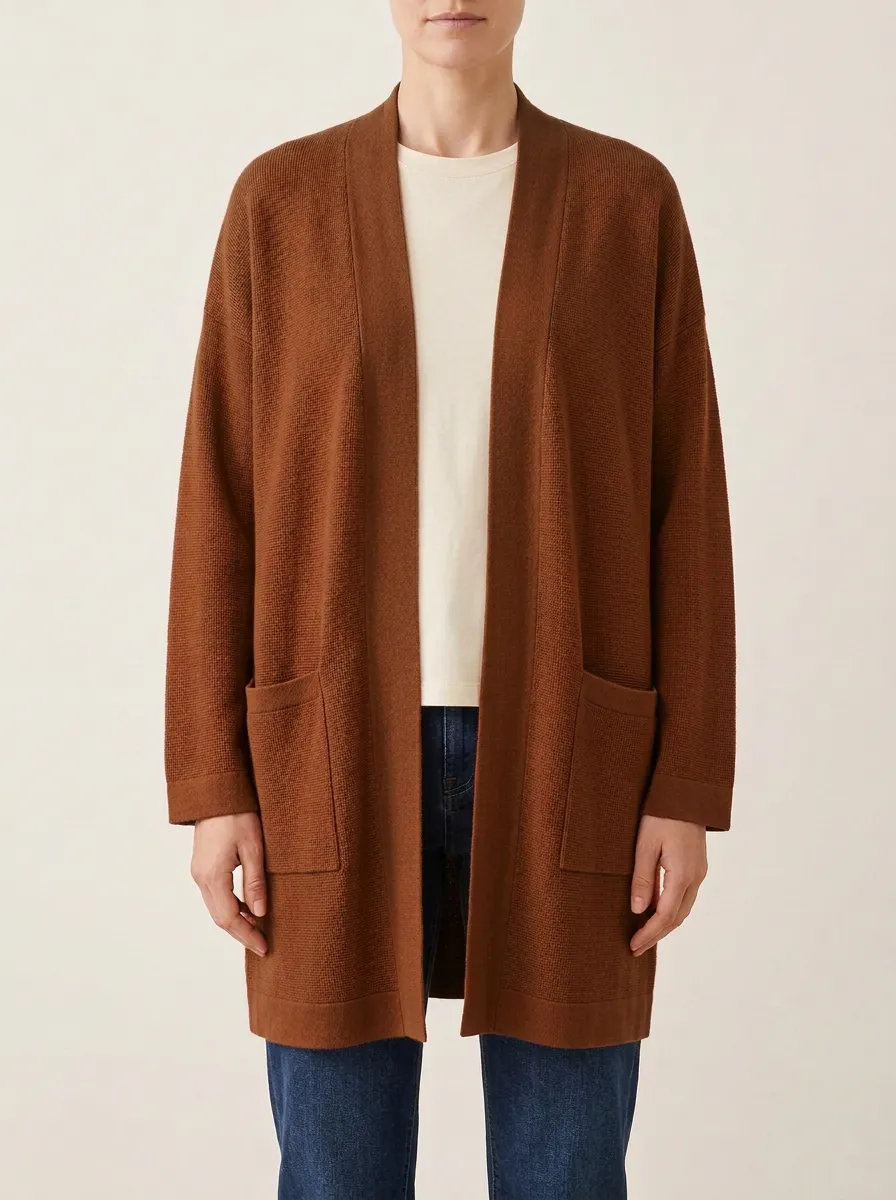 Open-Front Knit Cardigan
