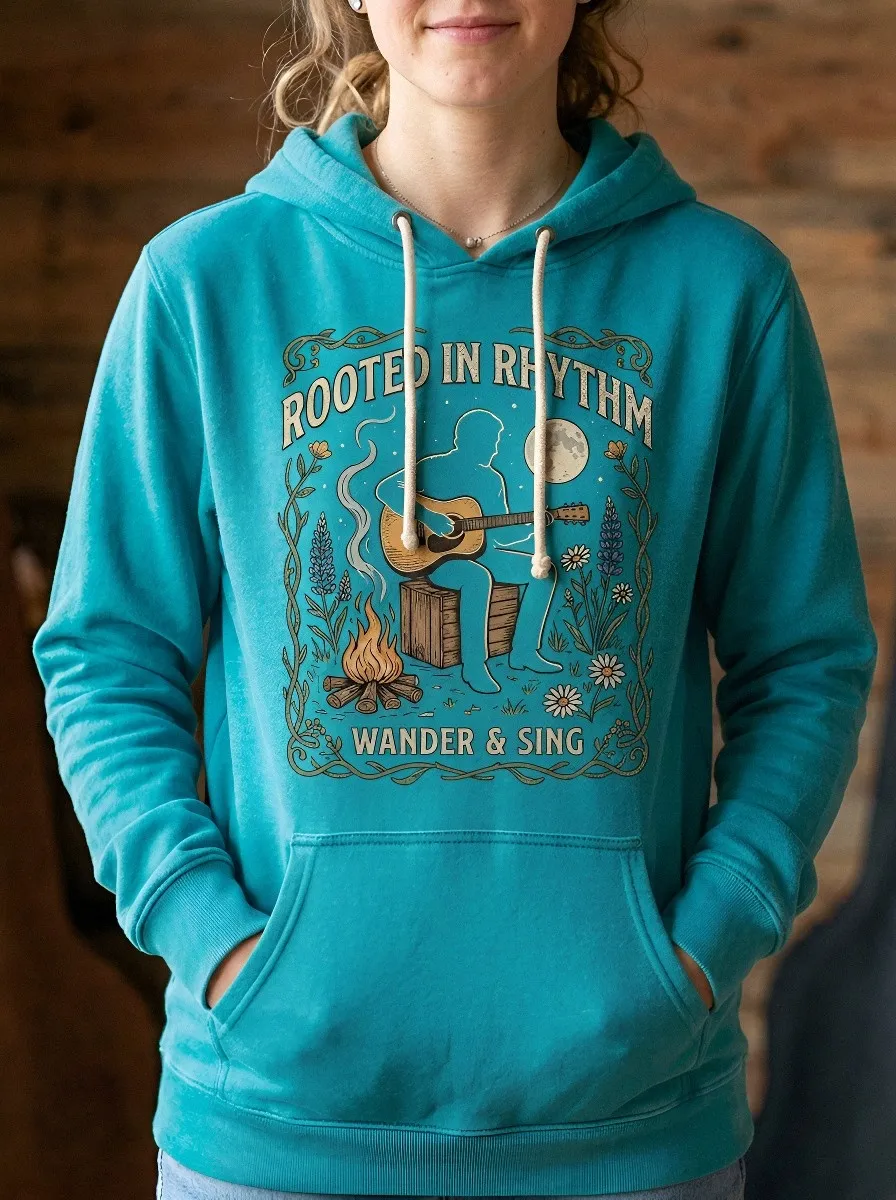 Country-Road Guitar Country Music Graphic Hoodie
