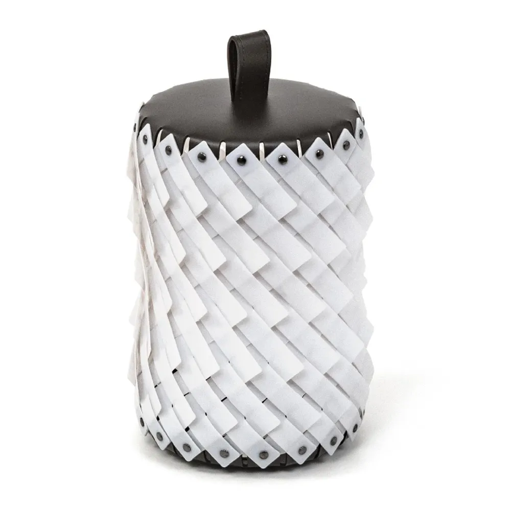 Woven Leather Table Lantern