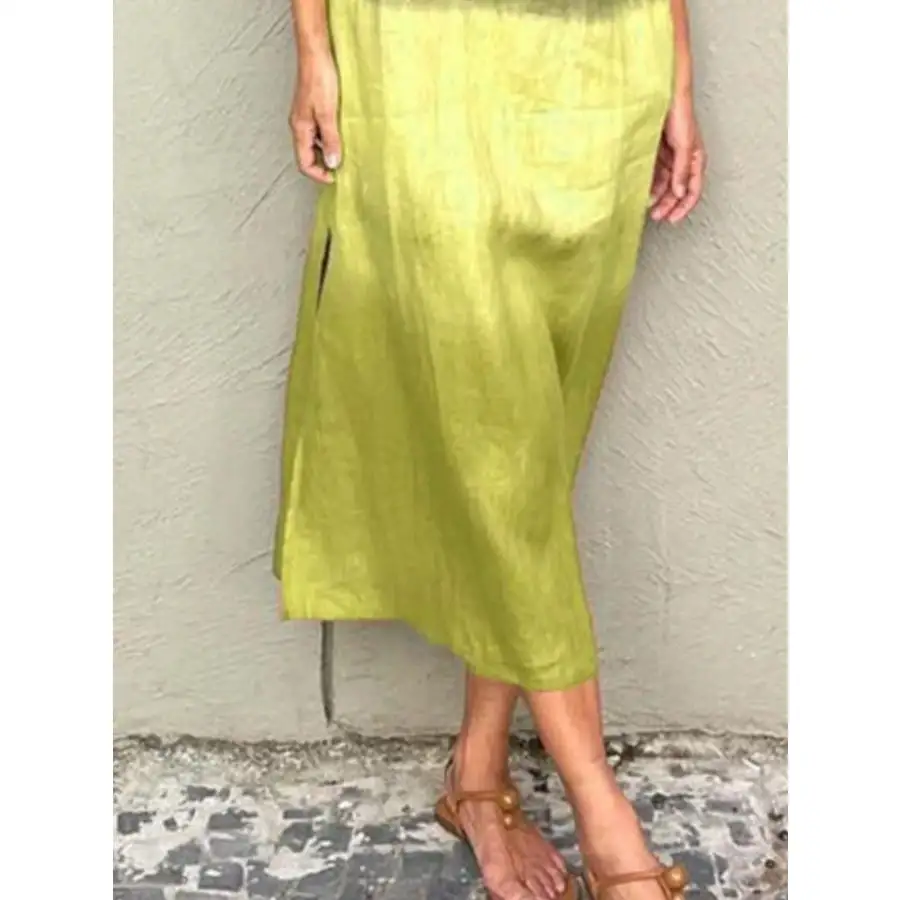 Full Size Sleeveless Gradient Tank Midi Dress Plus Size