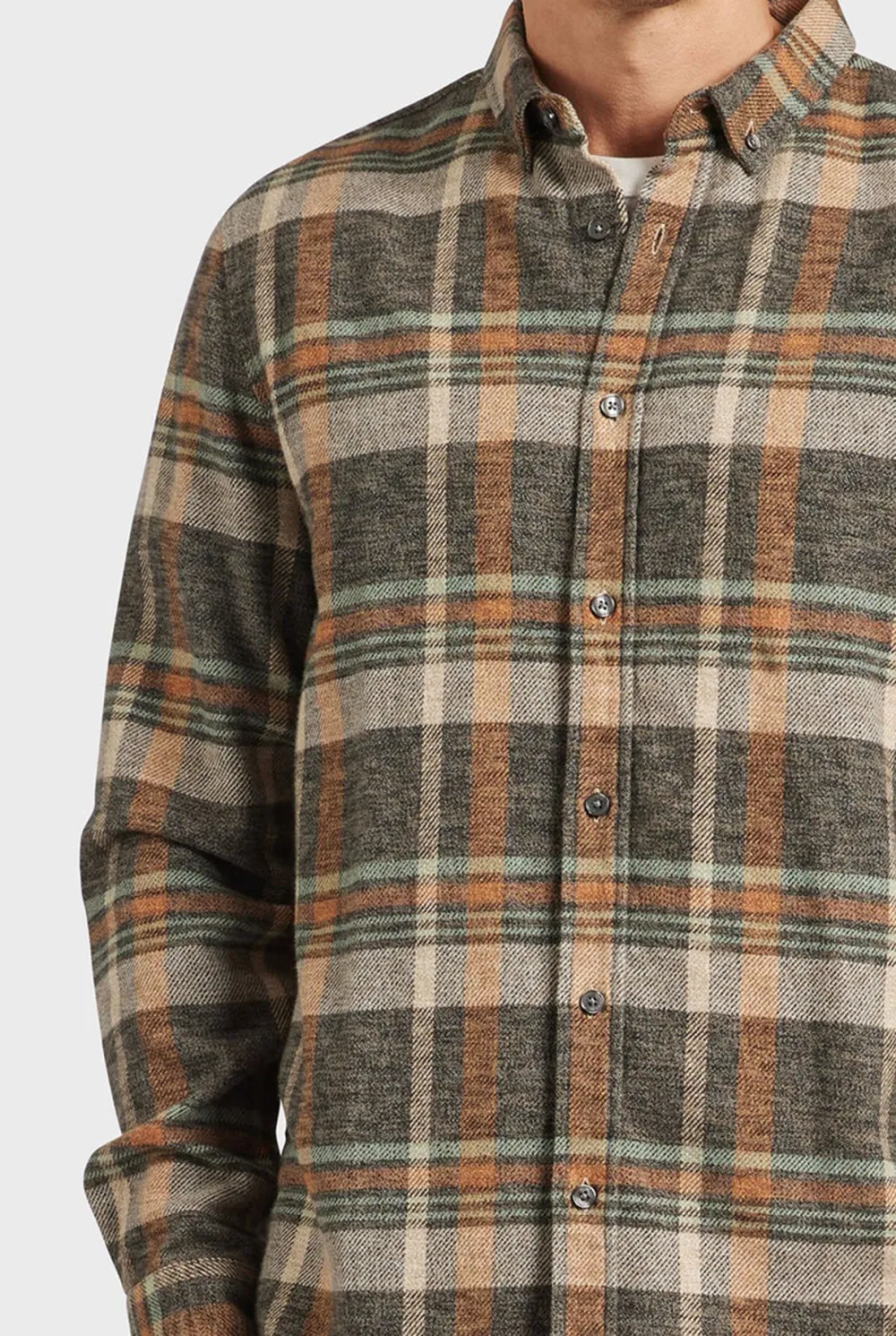 Relaxed Fit Plaid Flannel Button Up Shirt