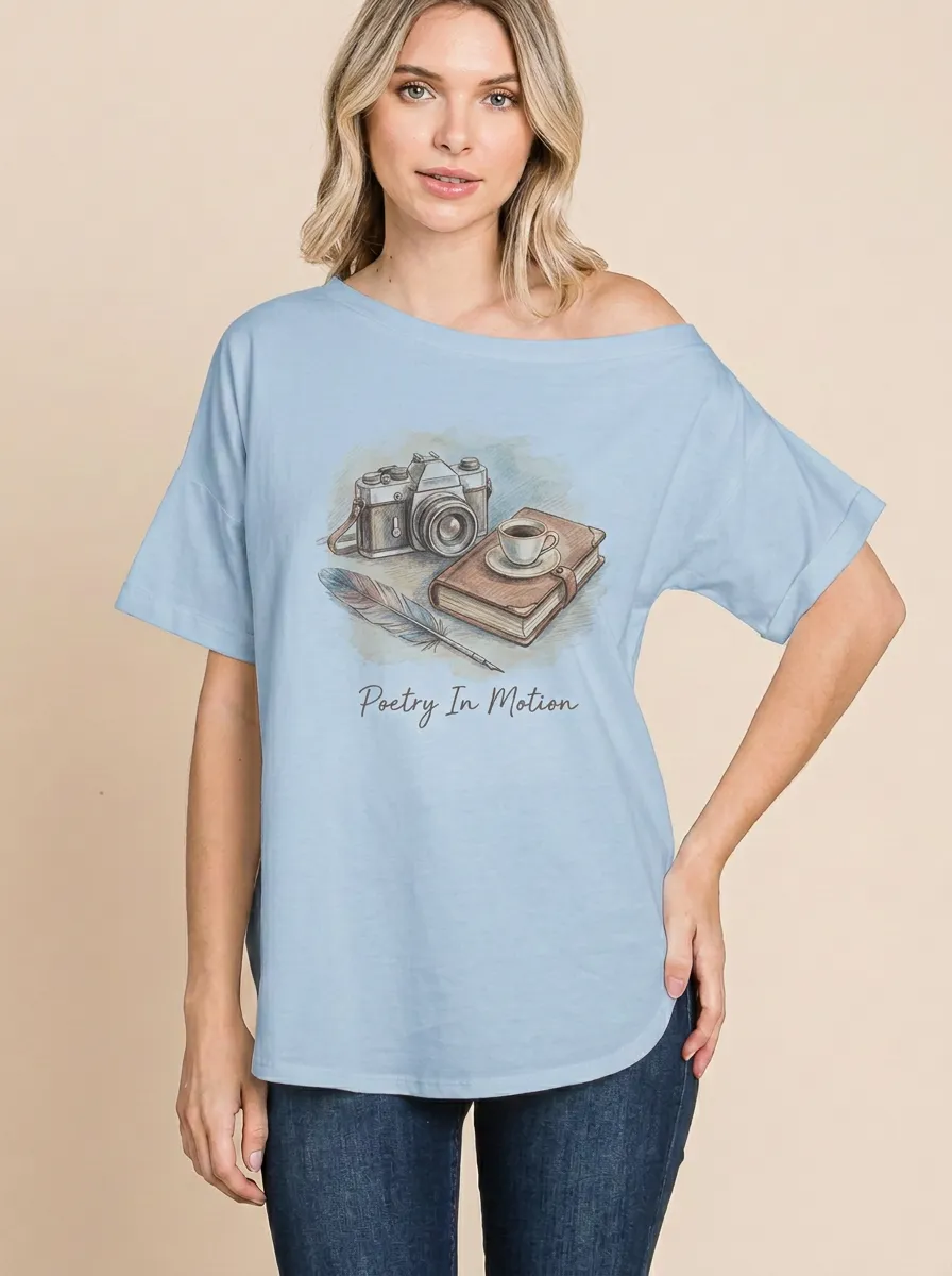 Women's Writer Photographer Poetry In Motion Printed T-shirt