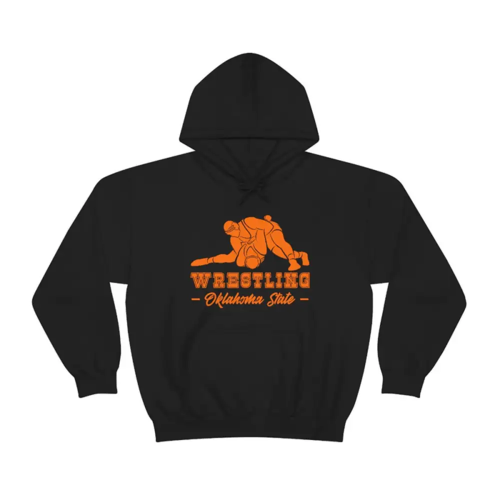Retro Text Wrestling Graphic Pullover Hoodie