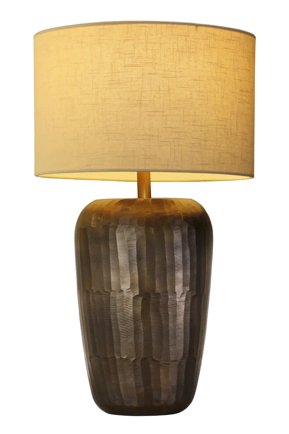 Antique Brass Drum Table Lamp