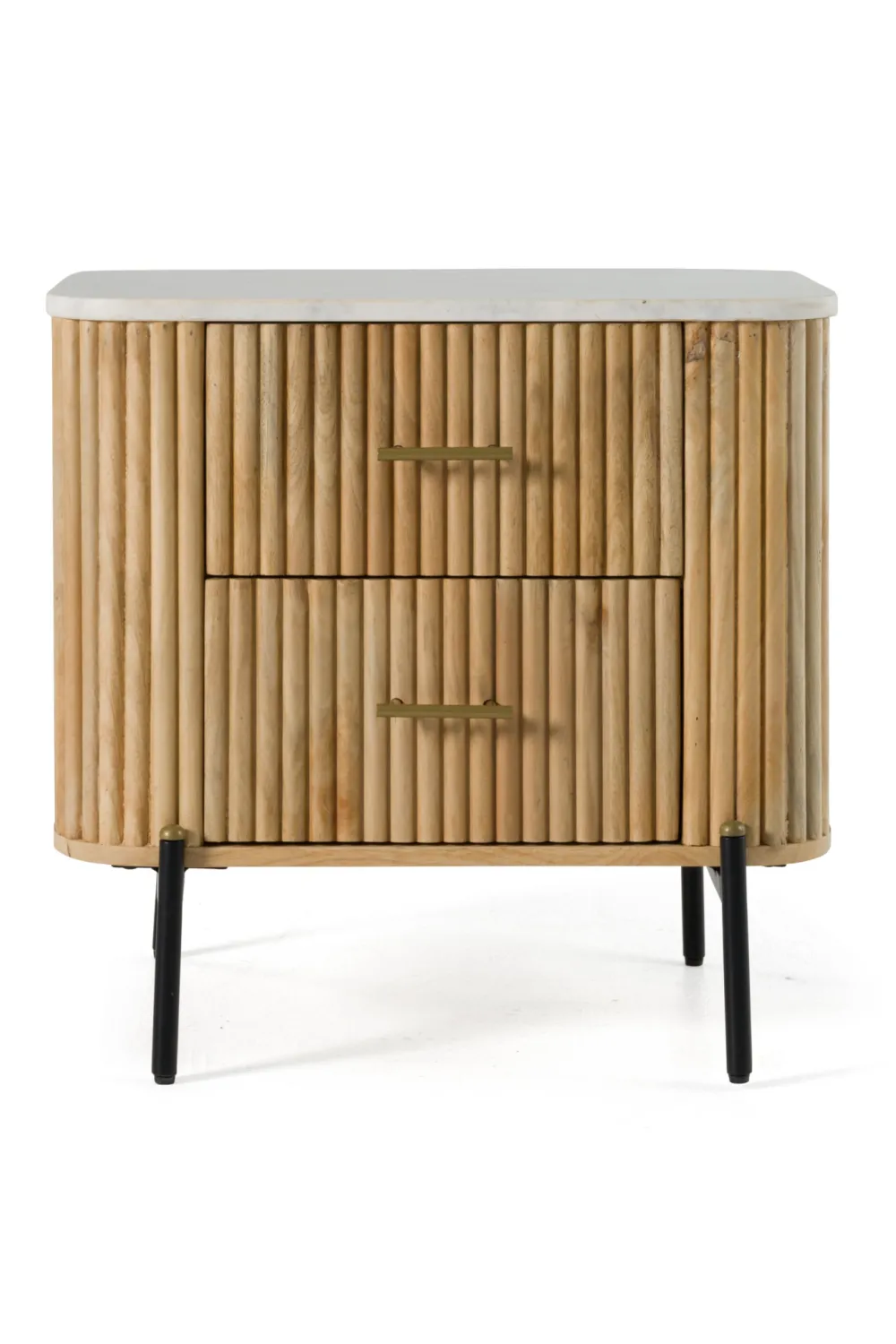 Varnished Mango Wood Drawer Nightstand