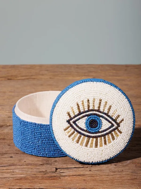 Beaded Round Accent Storage Box