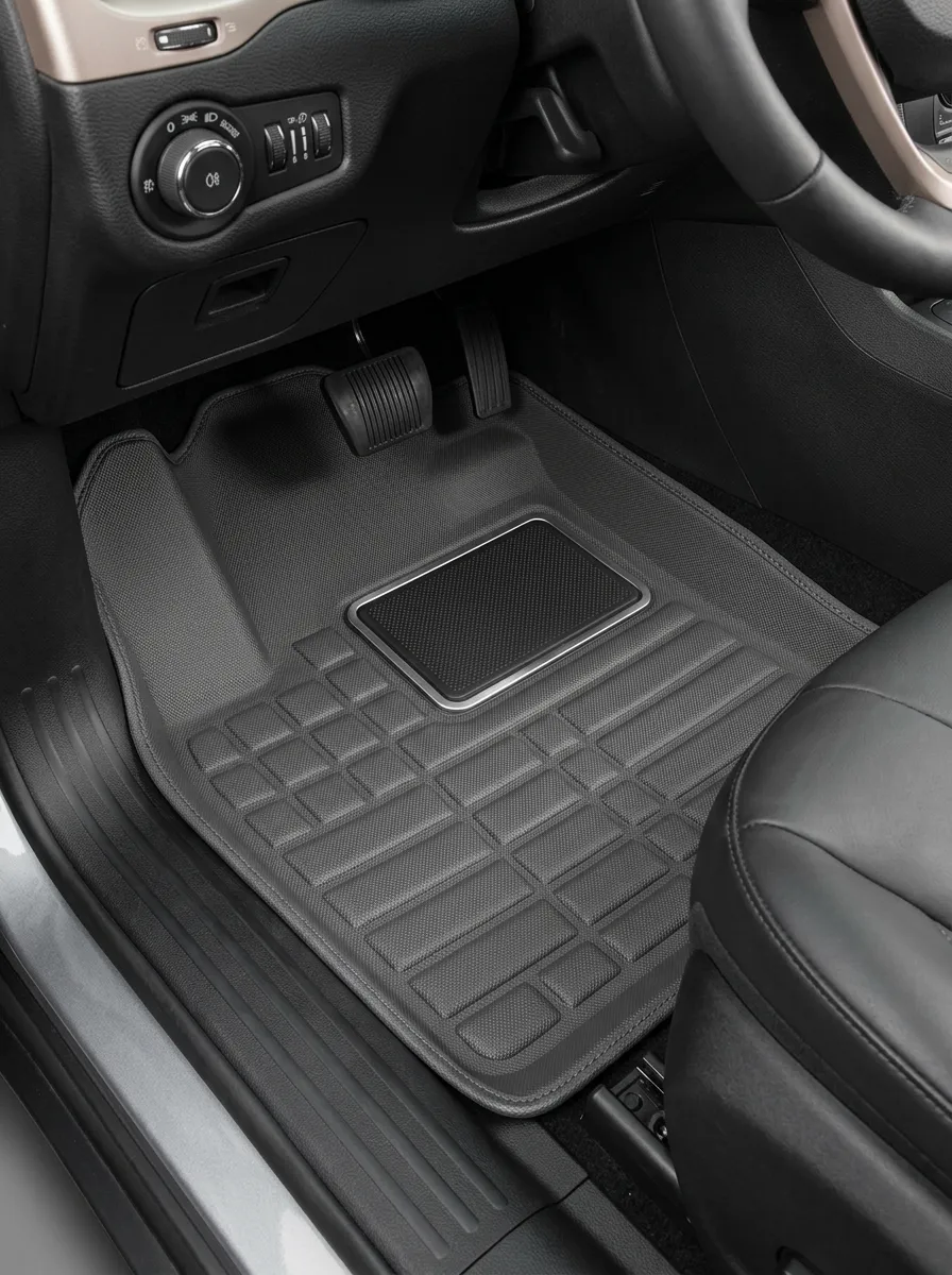 Carbon-Fiber Texture Automotive Interior Car Floor Mat
