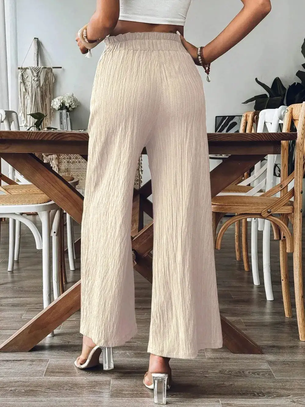 Wide Leg Pocket Detail Pants