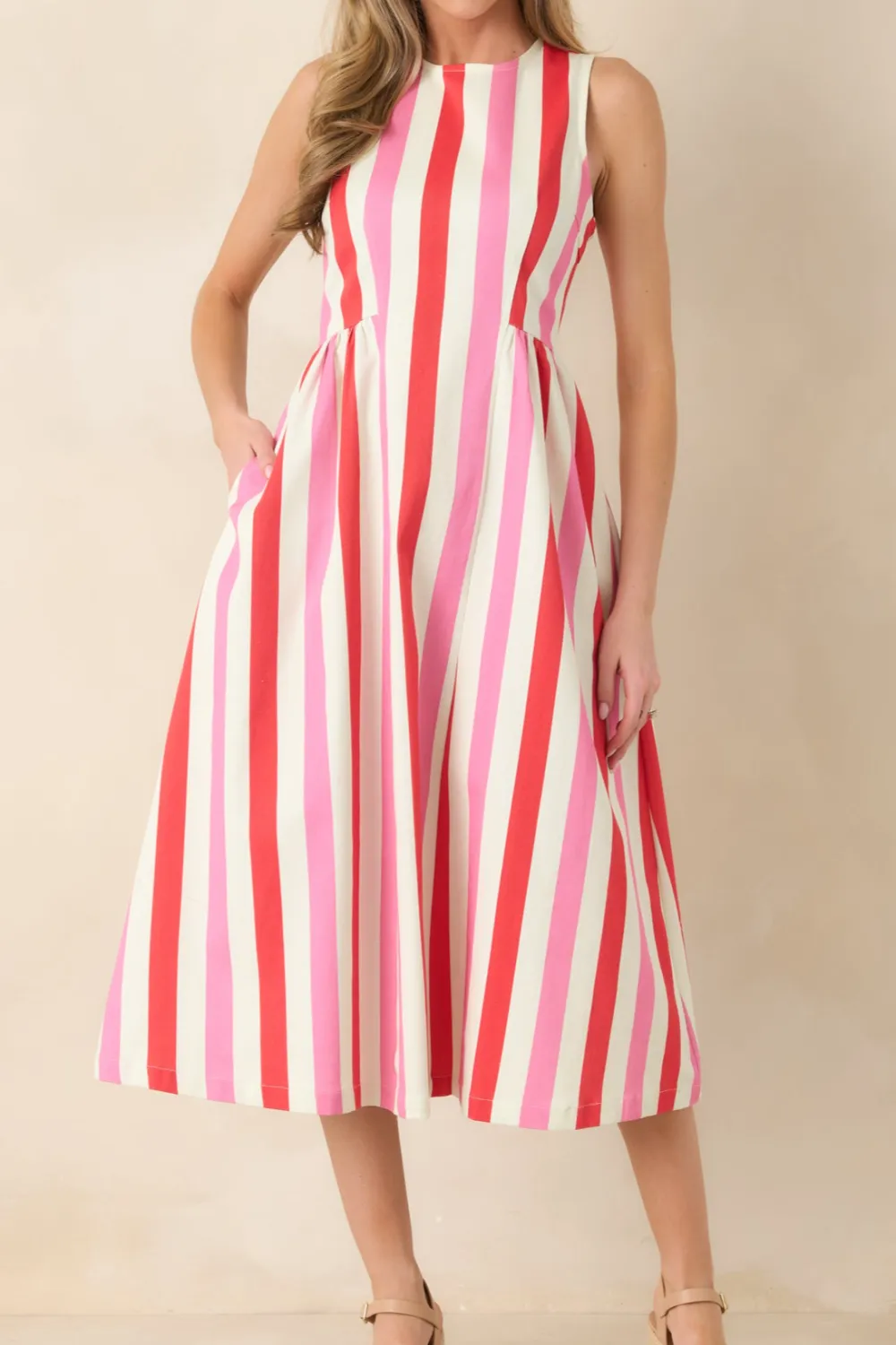 Structured Shape Midi Dress