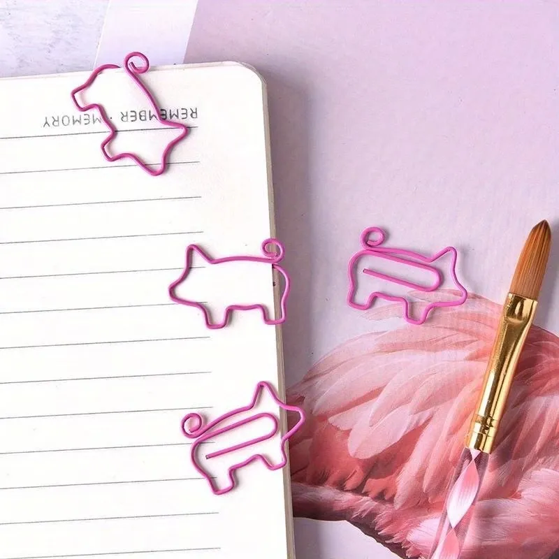 20 Pcs Pig-Shaped Paper Clips