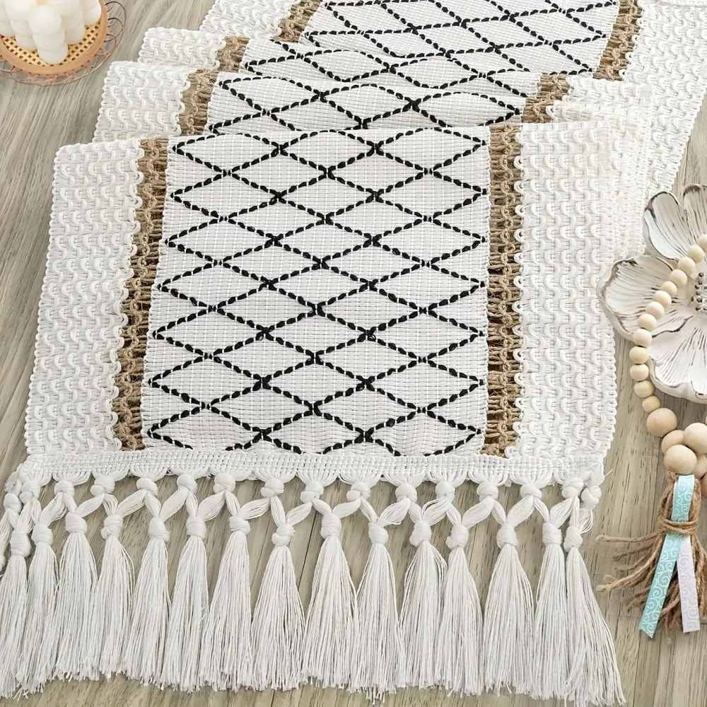 Boho Diamond Table Runner