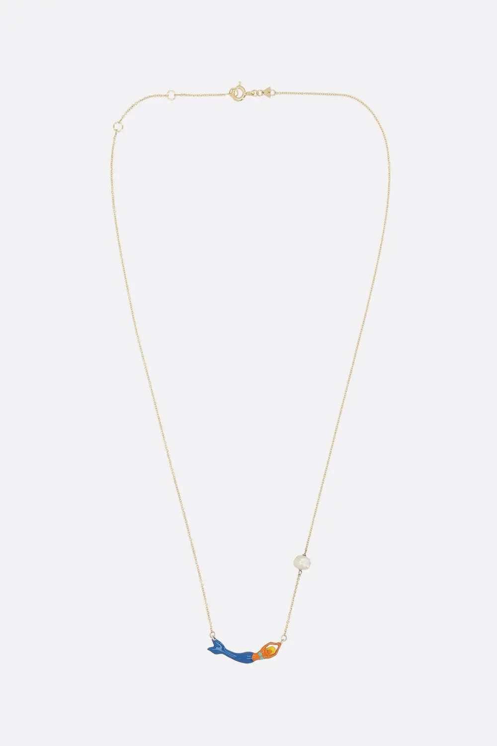Classic Pearl Gold Tone Chain Necklace