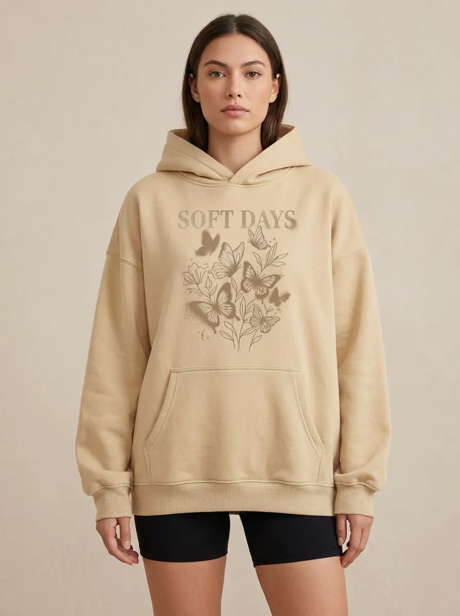 Soft Days Butterfly Floral Hoodie
