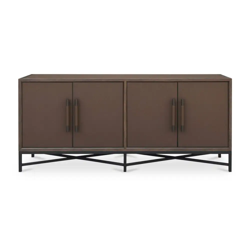 Shagreen-Look Four-Door Sideboard