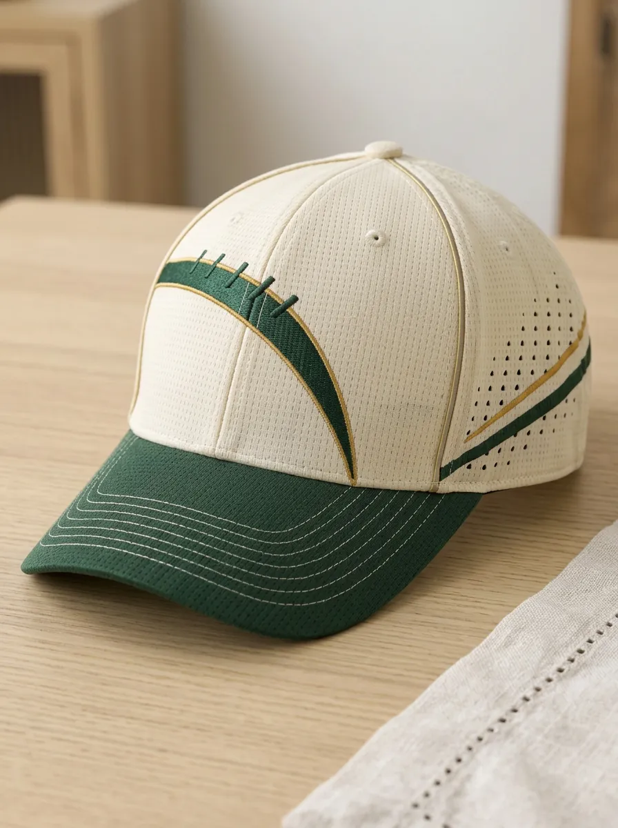 Unisex American Football Lover Green Stitch Printed Cap