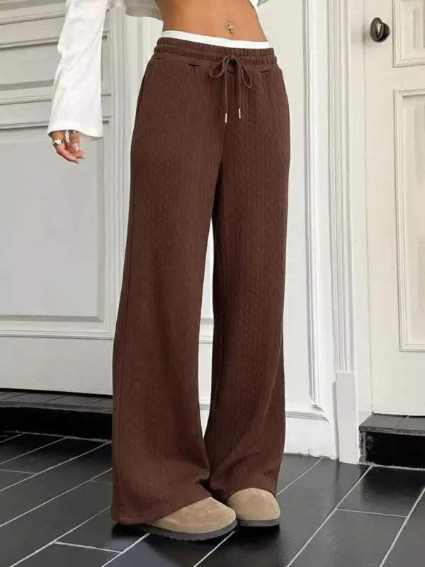 Wide Leg Casual Trousers