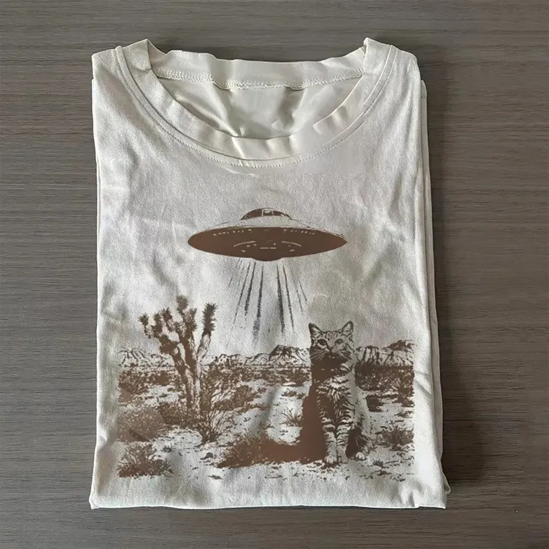 UFO Cowboy Cat Graphic Tee