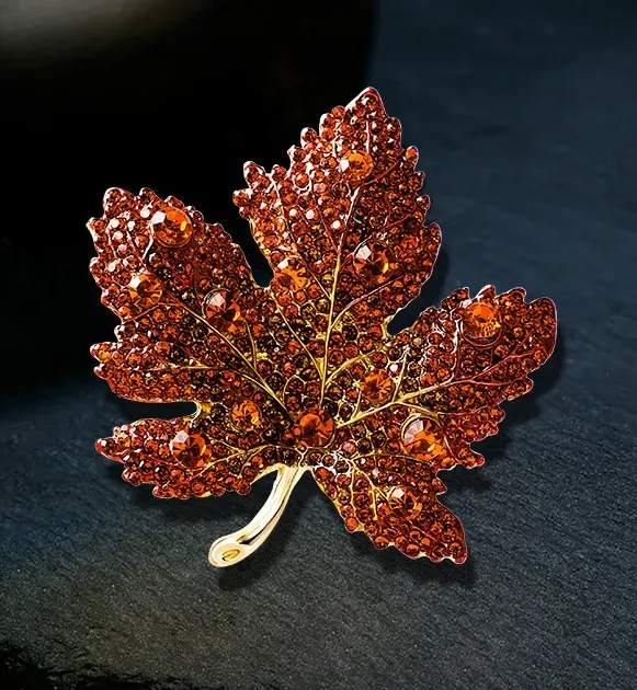 Botanical Leaf Motif Brooch