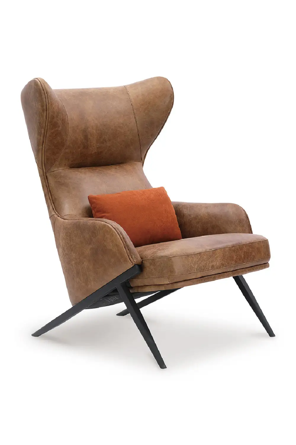 Leather Wingback Accent Chair