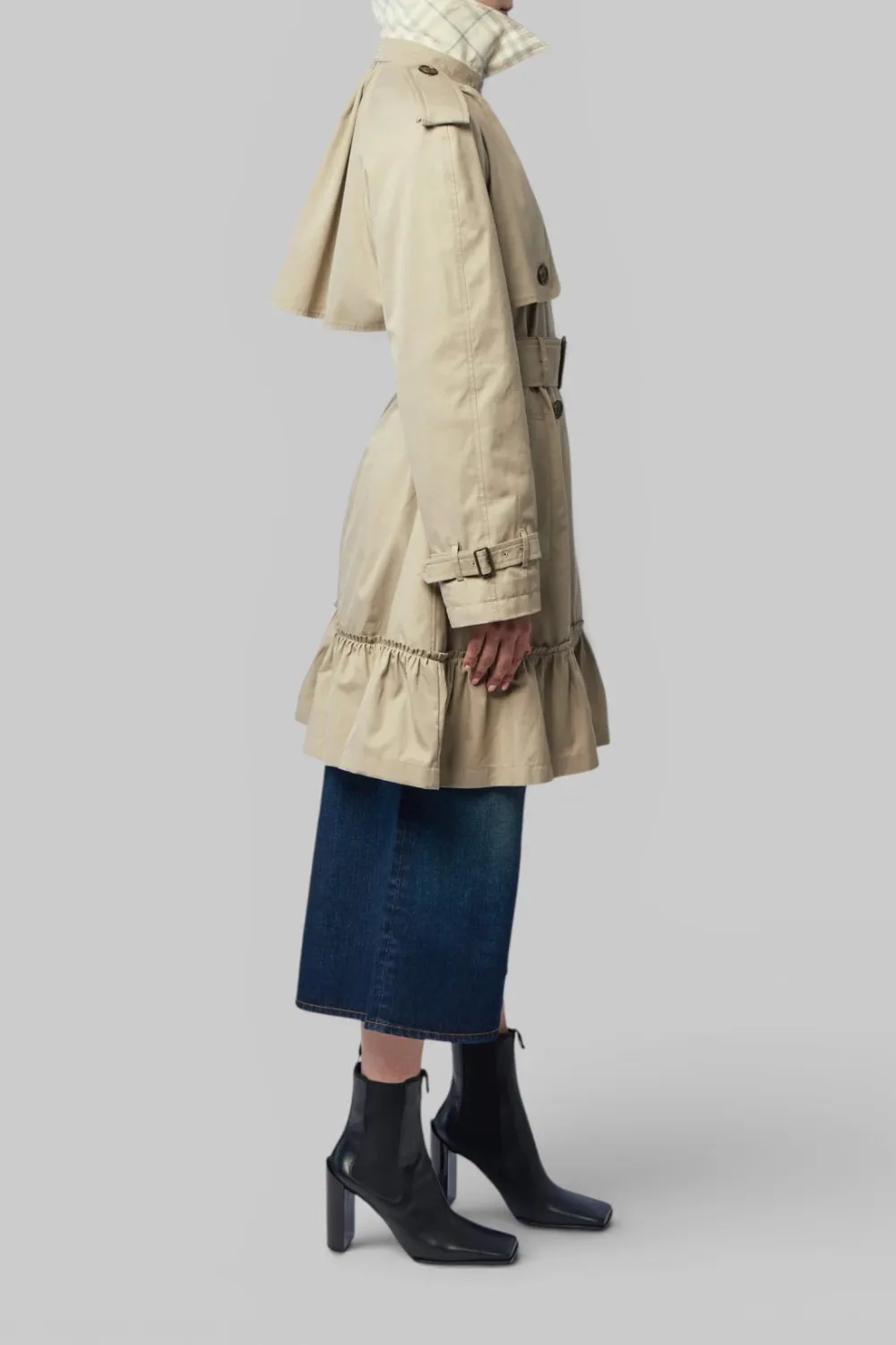Cotton Double Breasted Coat