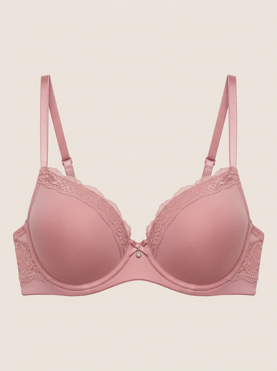 Soft-Look Padded Lace Floral Clean Look Women's Bra